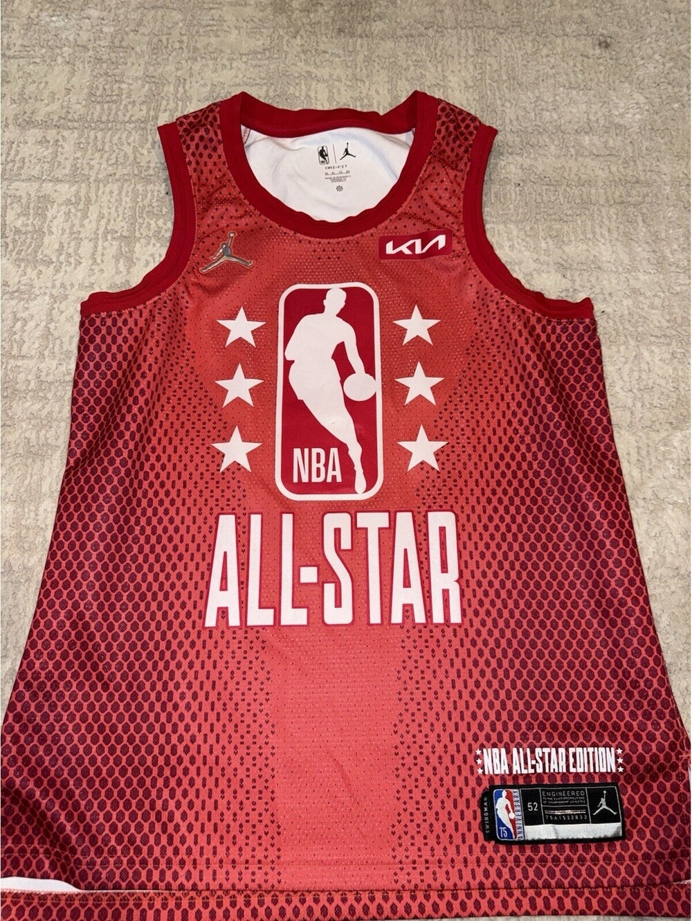 Jordan Nike 2022 NBA All Star Jersey Blank Size 52 XL Red